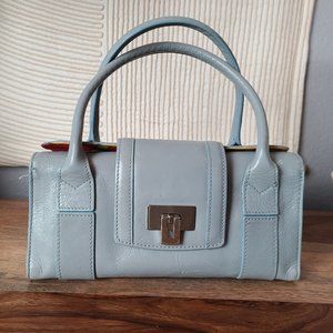Small Blue Leather Nordstrom Tote Bag